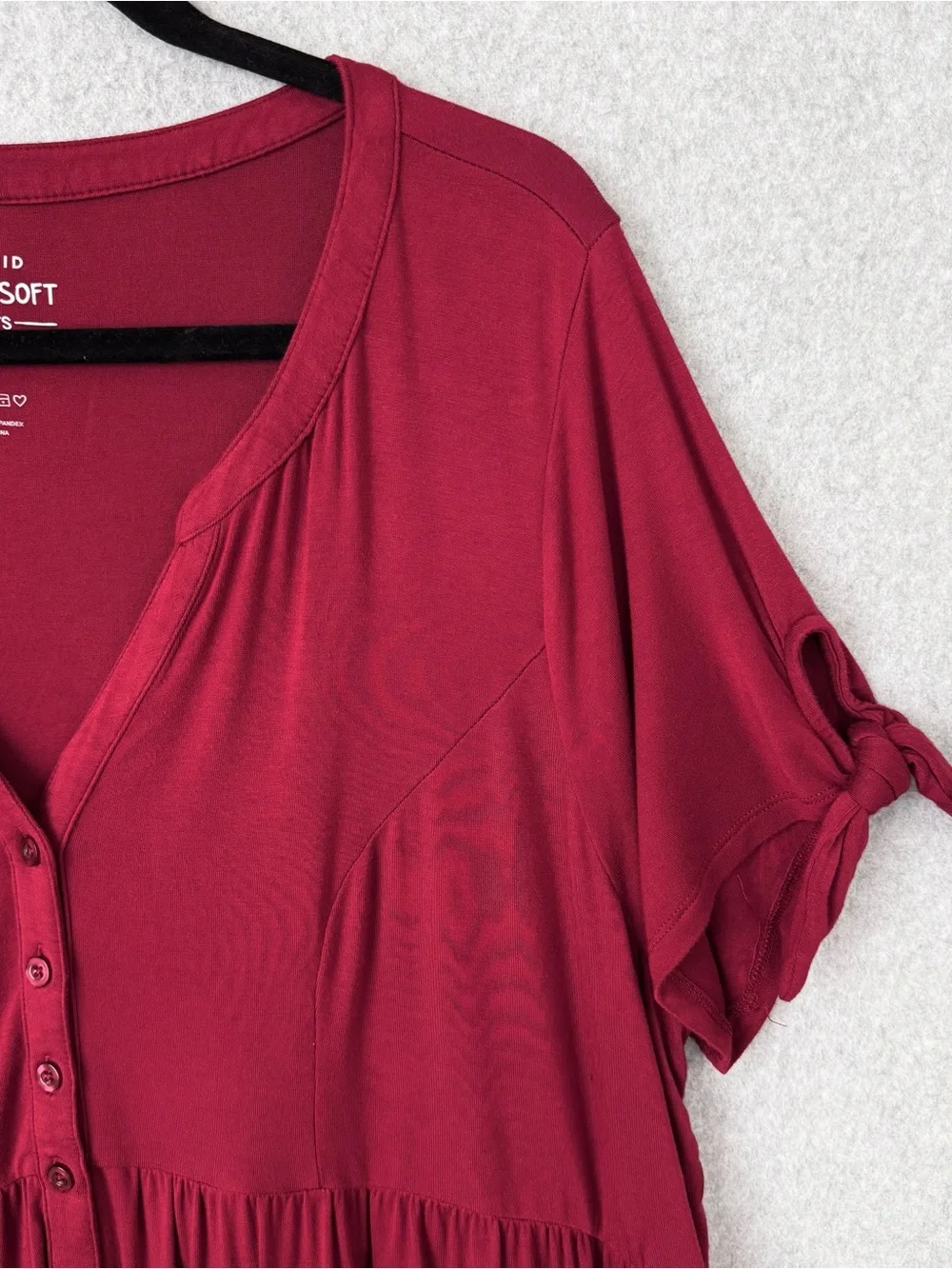 Torrid Super Soft Knit Top Tunic Womens 3X Red Stretch Casual Short Sleeve READ - Picture 4 of 15